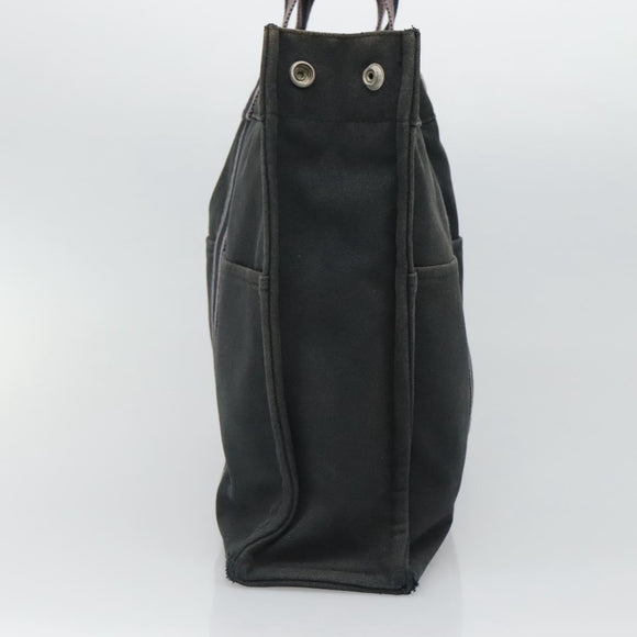 HERMES Fourre Tout MM Hand Bag Canvas Black Auth ti2835