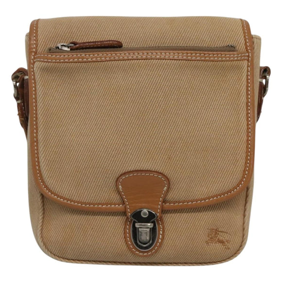 BURBERRY Blue Label Shoulder Bag Canvas Beige Auth ti2844