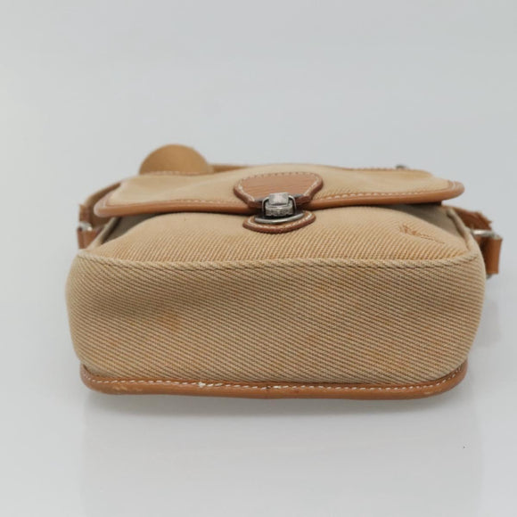 BURBERRY Blue Label Shoulder Bag Canvas Beige Auth ti2844