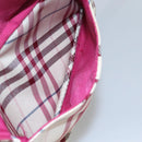 BURBERRY Nova Check Blue Label Shoulder Bag Nylon White Auth ti2846-21