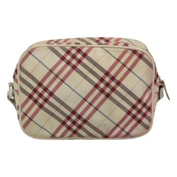BURBERRY Nova Check Blue Label Shoulder Bag Nylon White Auth ti2846 - 0