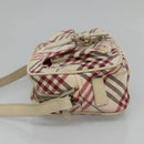 BURBERRY Nova Check Blue Label Shoulder Bag Nylon White Auth ti2846-4