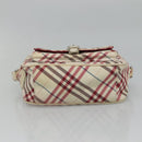 BURBERRY Nova Check Blue Label Shoulder Bag Nylon White Auth ti2846-5