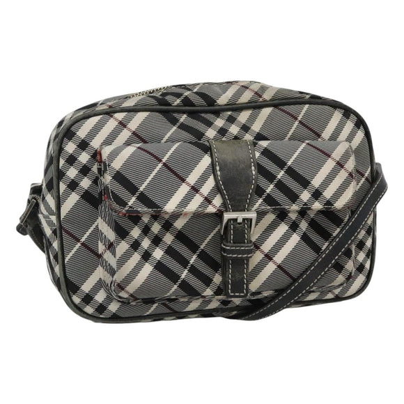 BURBERRY Nova Check Blue Label Shoulder Bag Nylon Black Auth ti2847