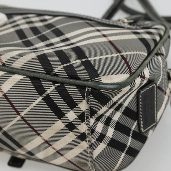 BURBERRY Nova Check Blue Label Shoulder Bag Nylon Black Auth ti2847