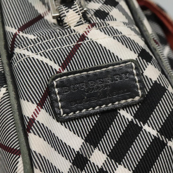 BURBERRY Nova Check Blue Label Shoulder Bag Nylon Black Auth ti2847