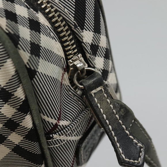 BURBERRY Nova Check Blue Label Shoulder Bag Nylon Black Auth ti2847