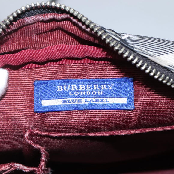 BURBERRY Nova Check Blue Label Shoulder Bag Nylon Black Auth ti2847