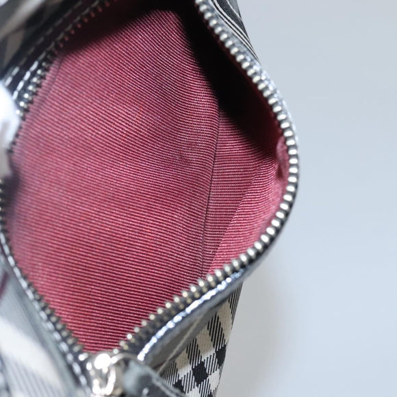 BURBERRY Nova Check Blue Label Shoulder Bag Nylon Black Auth ti2847