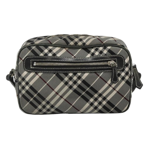 BURBERRY Nova Check Blue Label Shoulder Bag Nylon Black Auth ti2847