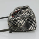 BURBERRY Nova Check Blue Label Shoulder Bag Nylon Black Auth ti2847-3