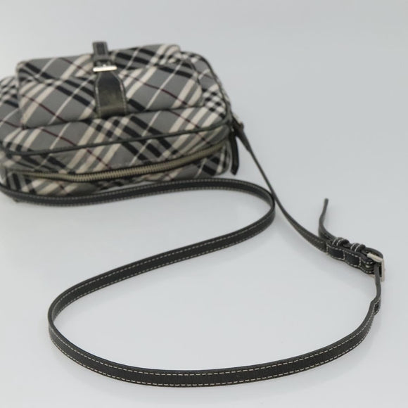 BURBERRY Nova Check Blue Label Shoulder Bag Nylon Black Auth ti2847