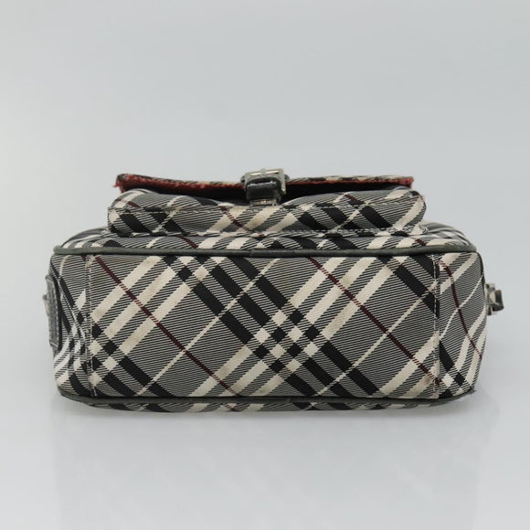 BURBERRY Nova Check Blue Label Shoulder Bag Nylon Black Auth ti2847