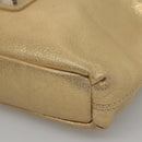 BURBERRY Blue Label Hand Bag Leather 2way Gold Auth ti2851-9