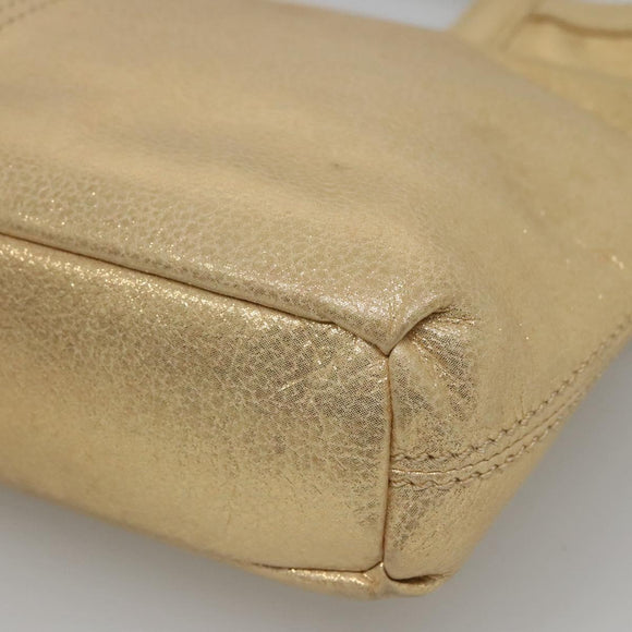 BURBERRY Blue Label Hand Bag Leather 2way Gold Auth ti2851