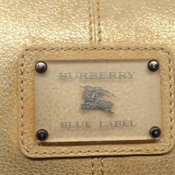 BURBERRY Blue Label Hand Bag Leather 2way Gold Auth ti2851
