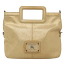 BURBERRY Blue Label Hand Bag Leather 2way Gold Auth ti2851-13