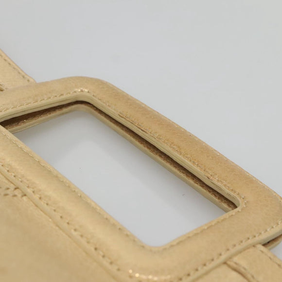 BURBERRY Blue Label Hand Bag Leather 2way Gold Auth ti2851