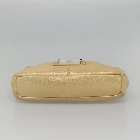 BURBERRY Blue Label Hand Bag Leather 2way Gold Auth ti2851