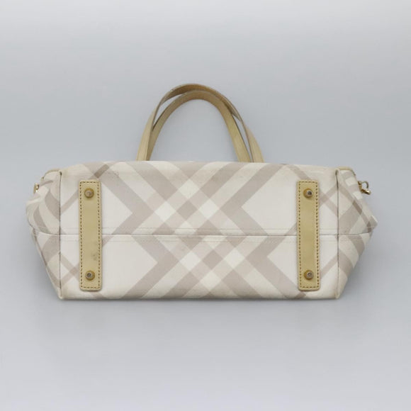 BURBERRY Nova Check Tote Bag PVC Beige Auth ti2855