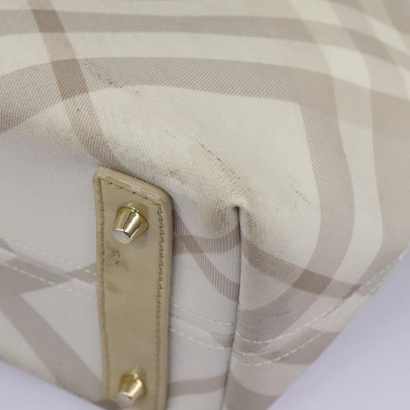 BURBERRY Nova Check Tote Bag PVC Beige Auth ti2855