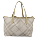 BURBERRY Nova Check Tote Bag PVC Beige Auth ti2855-2