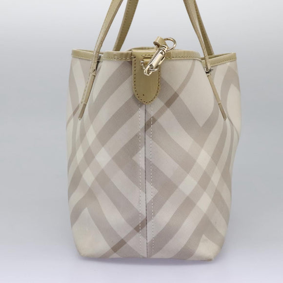 BURBERRY Nova Check Tote Bag PVC Beige Auth ti2855