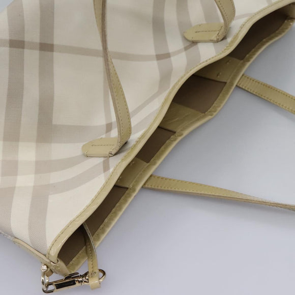 BURBERRY Nova Check Tote Bag PVC Beige Auth ti2855