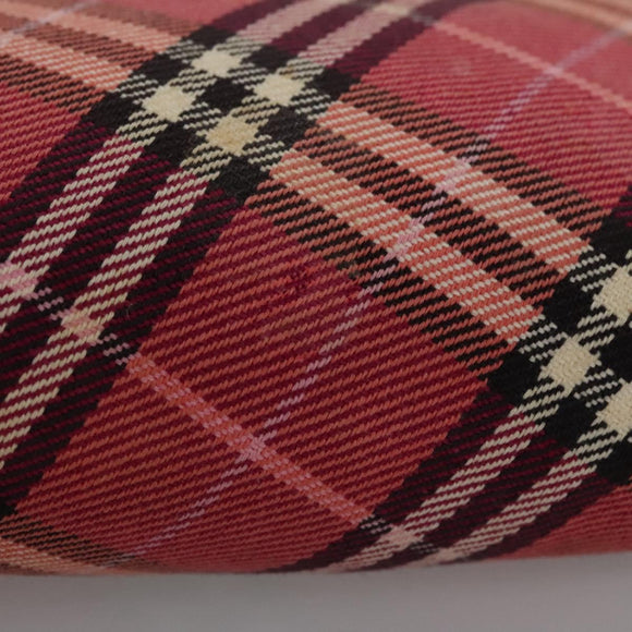 BURBERRY Nova Check Blue Label Shoulder Bag Canvas 2way Red Auth ti2856