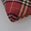 BURBERRY Nova Check Blue Label Shoulder Bag Canvas 2way Red Auth ti2856-15