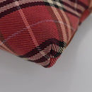 BURBERRY Nova Check Blue Label Shoulder Bag Canvas 2way Red Auth ti2856-17
