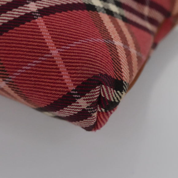 BURBERRY Nova Check Blue Label Shoulder Bag Canvas 2way Red Auth ti2856