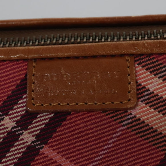 BURBERRY Nova Check Blue Label Shoulder Bag Canvas 2way Red Auth ti2856