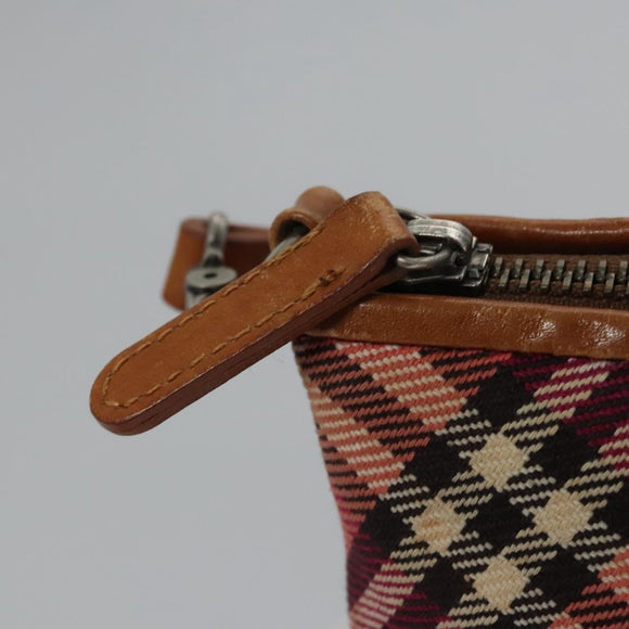 BURBERRY Nova Check Blue Label Shoulder Bag Canvas 2way Red Auth ti2856