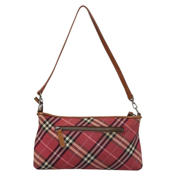 BURBERRY Nova Check Blue Label Shoulder Bag Canvas 2way Red Auth ti2856 - 0
