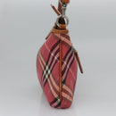 BURBERRY Nova Check Blue Label Shoulder Bag Canvas 2way Red Auth ti2856-3