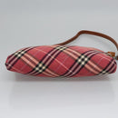 BURBERRY Nova Check Blue Label Shoulder Bag Canvas 2way Red Auth ti2856-5