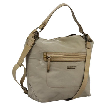 BURBERRY Blue Label Shoulder Bag Nylon 2way Beige Auth ti2857