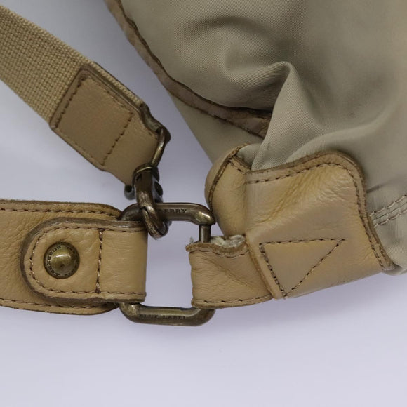 BURBERRY Blue Label Shoulder Bag Nylon 2way Beige Auth ti2857
