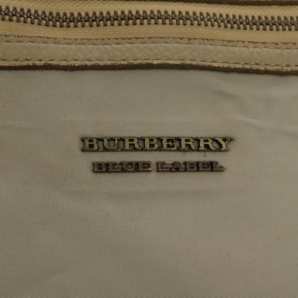 BURBERRY Blue Label Shoulder Bag Nylon 2way Beige Auth ti2857
