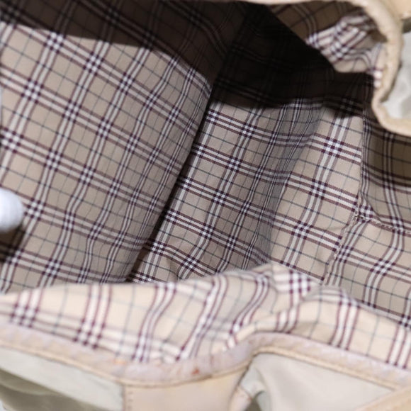 BURBERRY Blue Label Shoulder Bag Nylon 2way Beige Auth ti2857