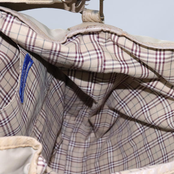 BURBERRY Blue Label Shoulder Bag Nylon 2way Beige Auth ti2857