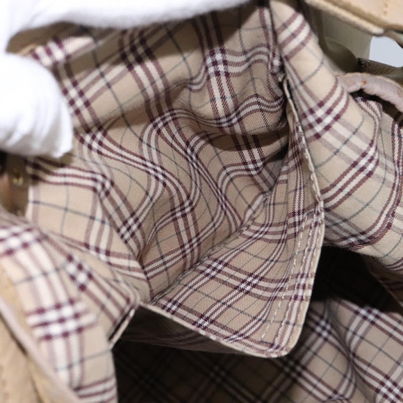 BURBERRY Blue Label Shoulder Bag Nylon 2way Beige Auth ti2857