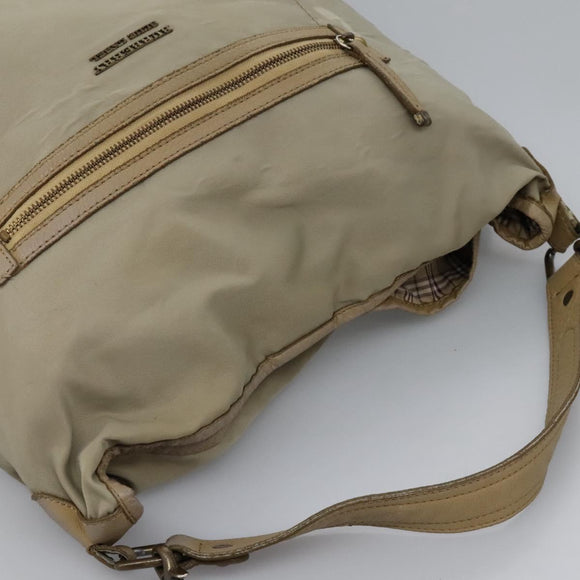 BURBERRY Blue Label Shoulder Bag Nylon 2way Beige Auth ti2857