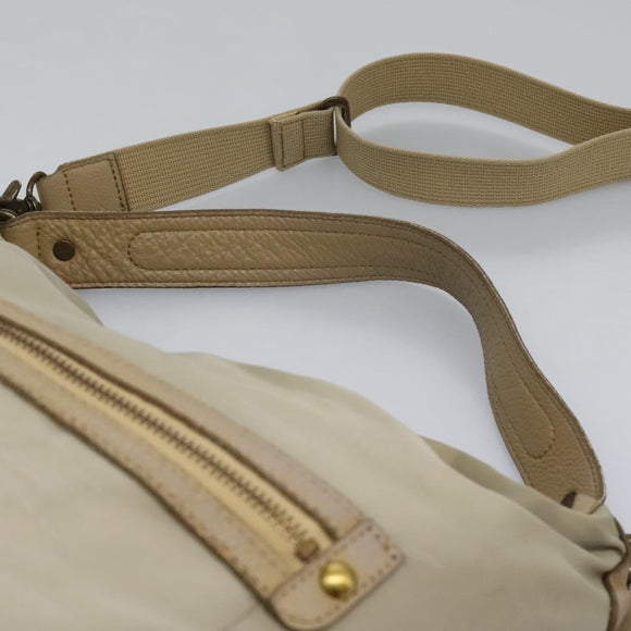 BURBERRY Blue Label Shoulder Bag Nylon 2way Beige Auth ti2857