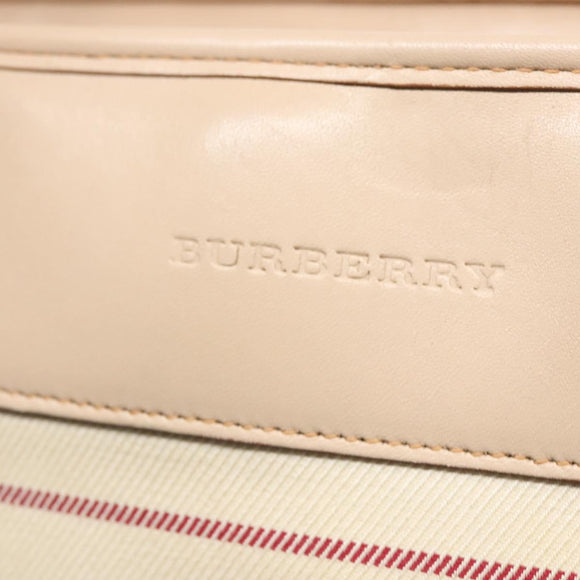 BURBERRY Hand Bag Canvas Beige Auth ti2859