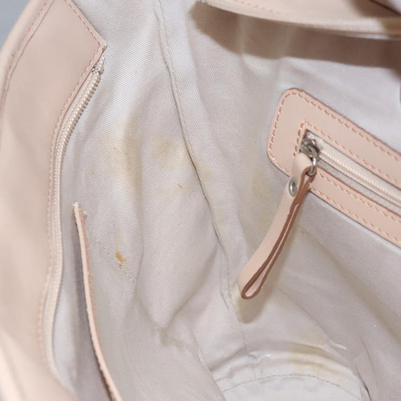 BURBERRY Hand Bag Canvas Beige Auth ti2859