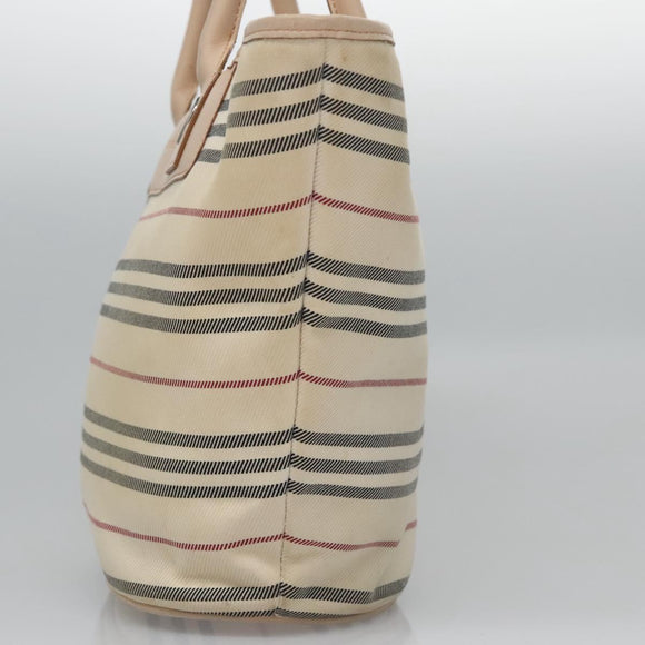 BURBERRY Hand Bag Canvas Beige Auth ti2859