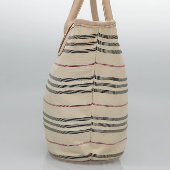 BURBERRY Hand Bag Canvas Beige Auth ti2859