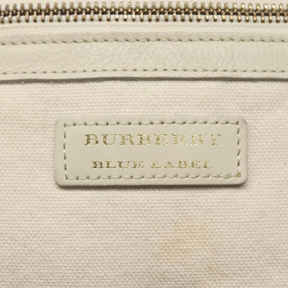 BURBERRY Blue Label Shoulder Bag Canvas Beige Auth ti2861